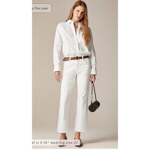 J.CREW Petite Mid-rise Kickout Jean Size 27P White NEW CH694 Casual Coastal